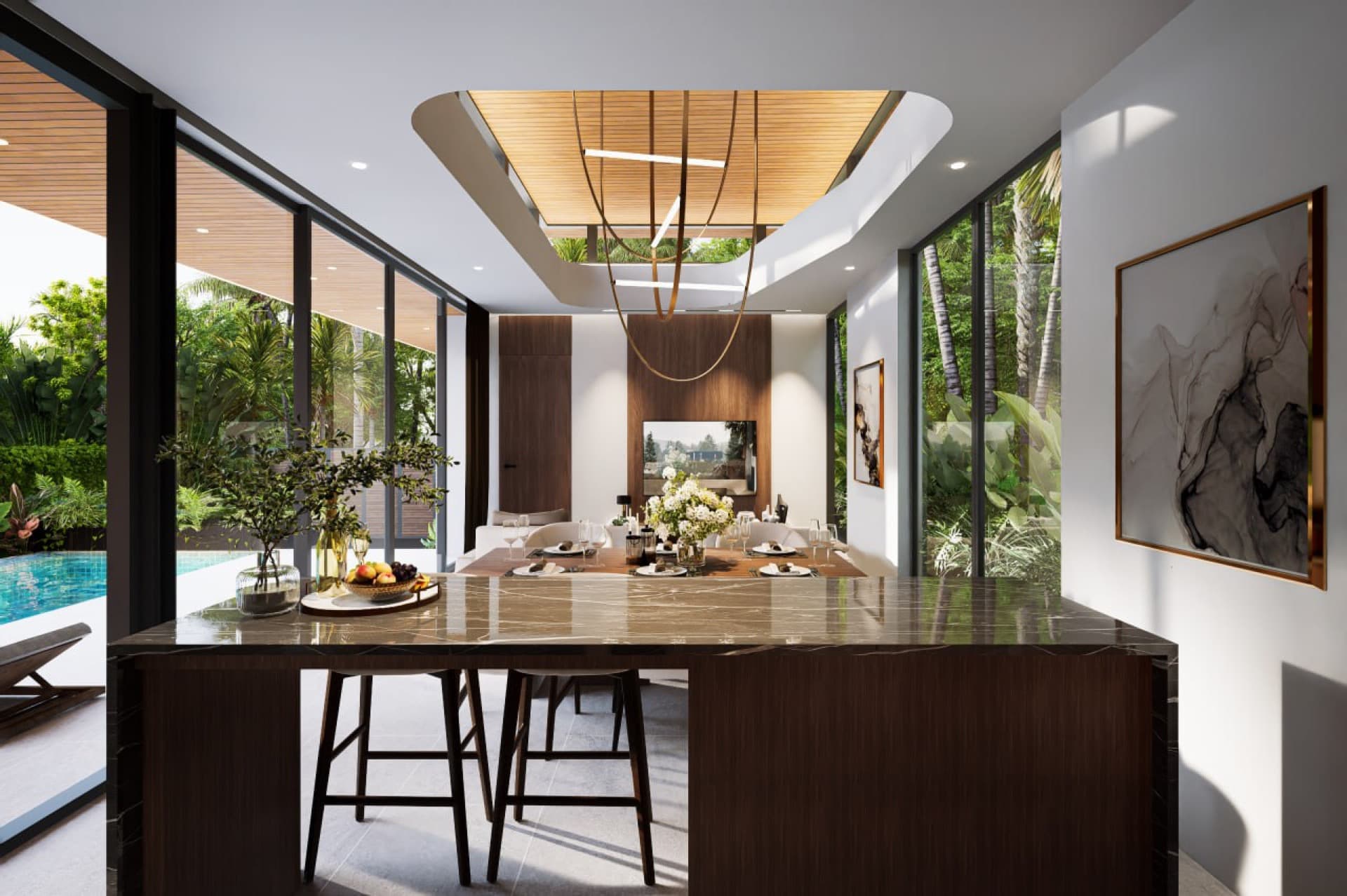 Aileen Villas Naithon Hills dining render