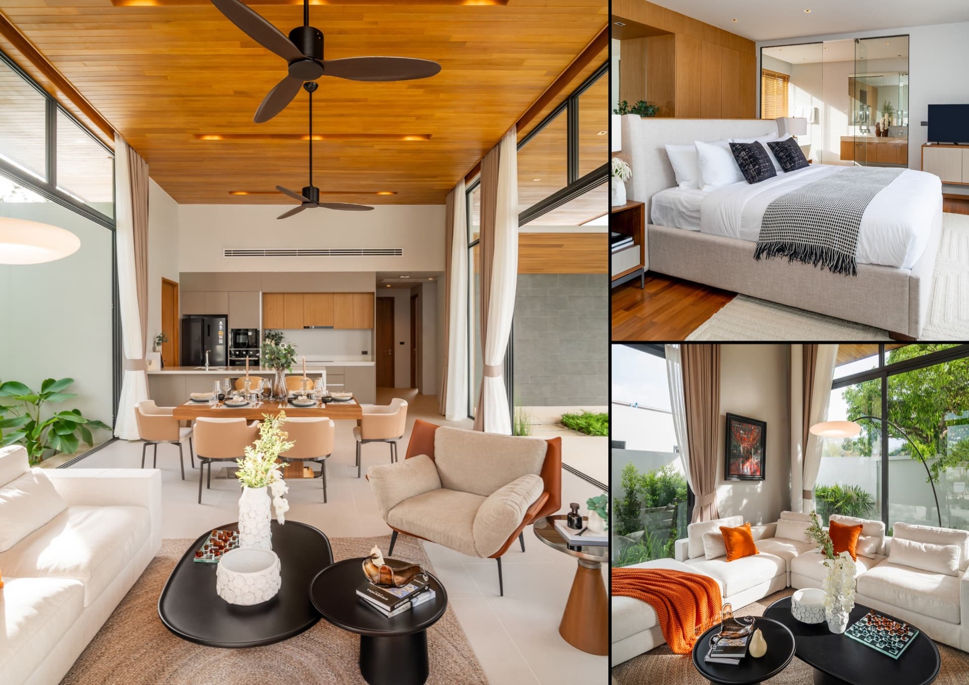 Botanica Four Seasons — master bedroom with contemporary zen interior