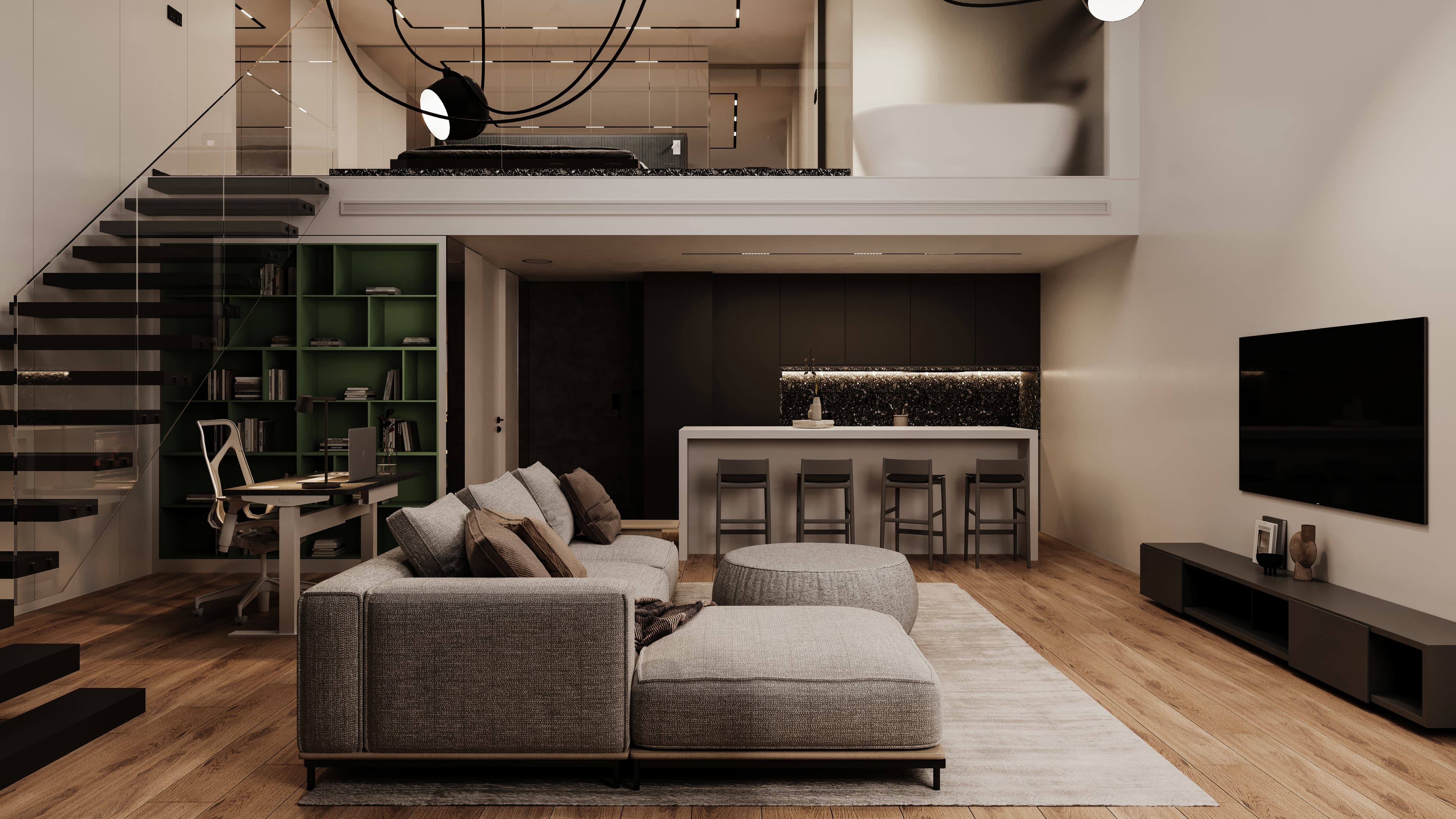 Essence Residences duplex — two-level living with premium finishes