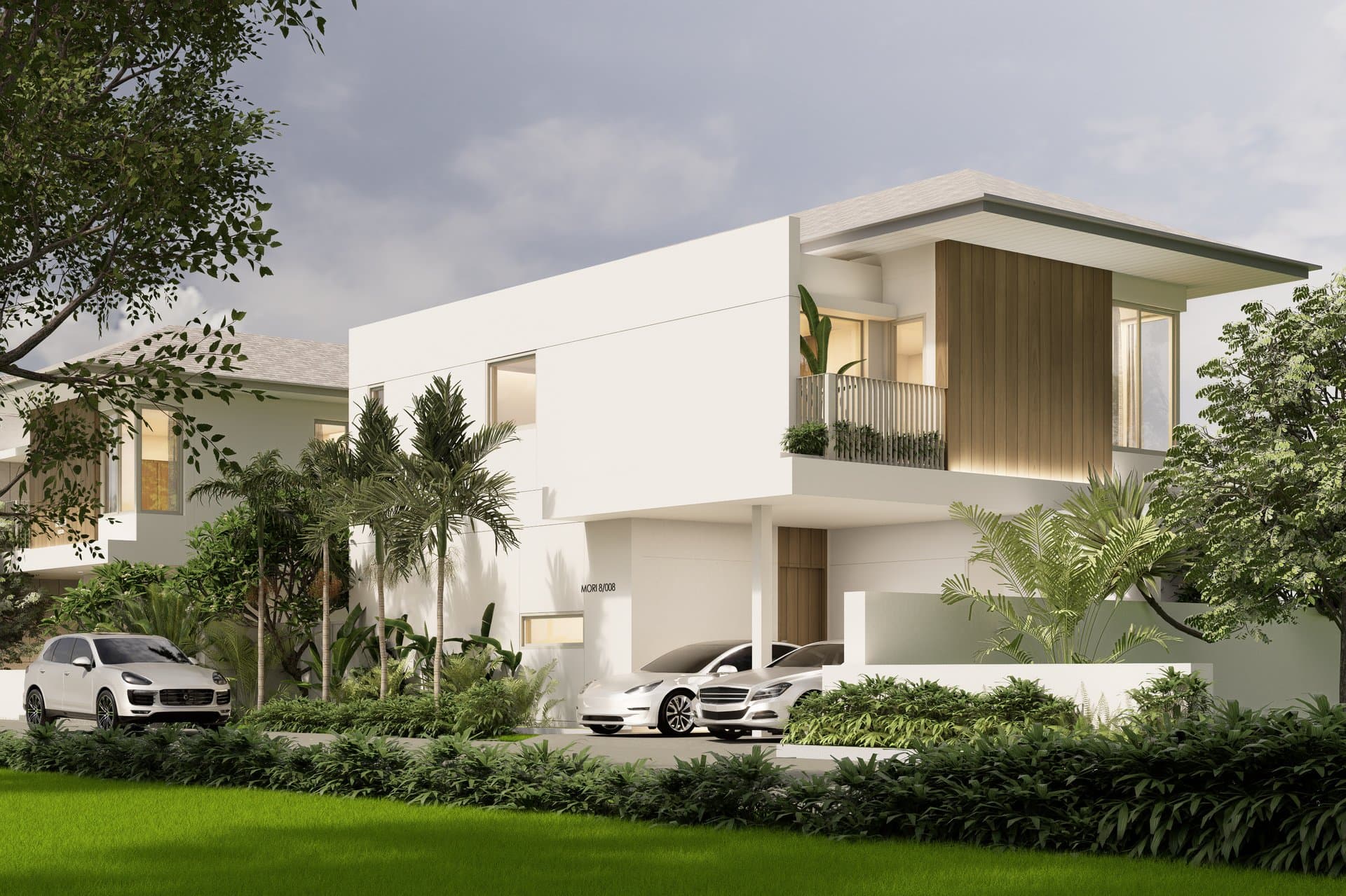 MORI villa exterior — modern Japanese minimalist design, Thalang Phuket