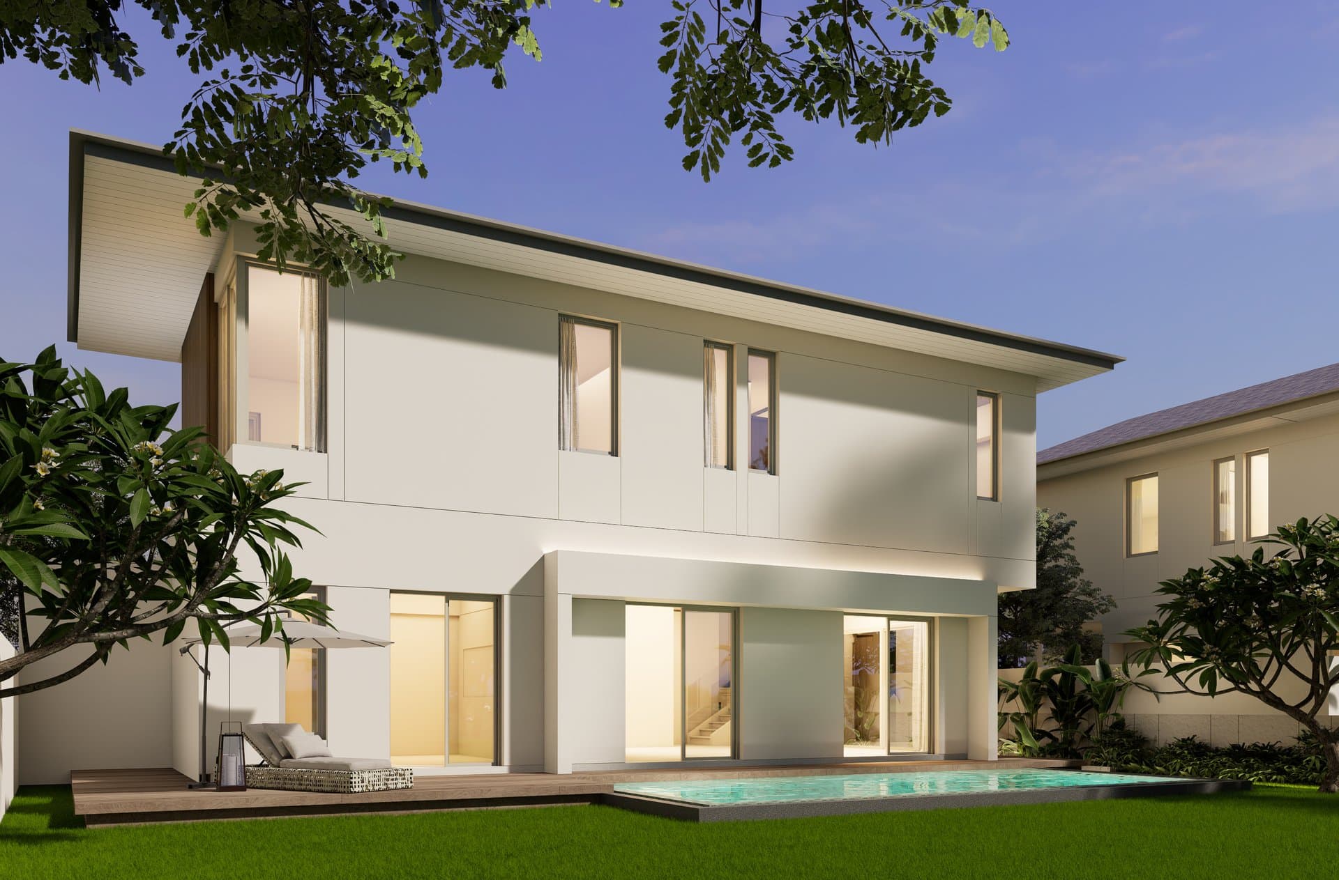 MORI villa with private pool — tropical garden setting