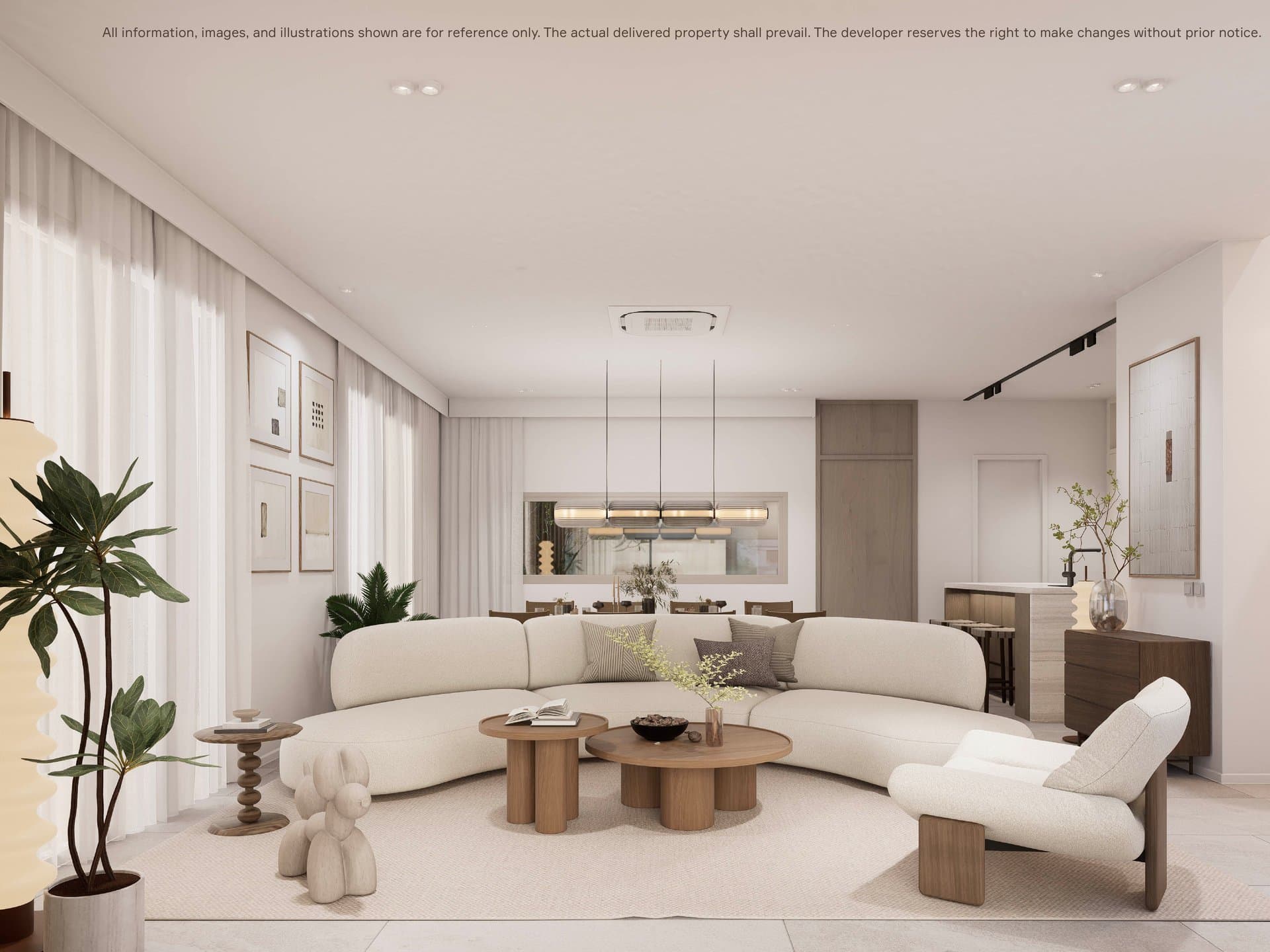 MORI living room — wabi-sabi minimalism with natural textures