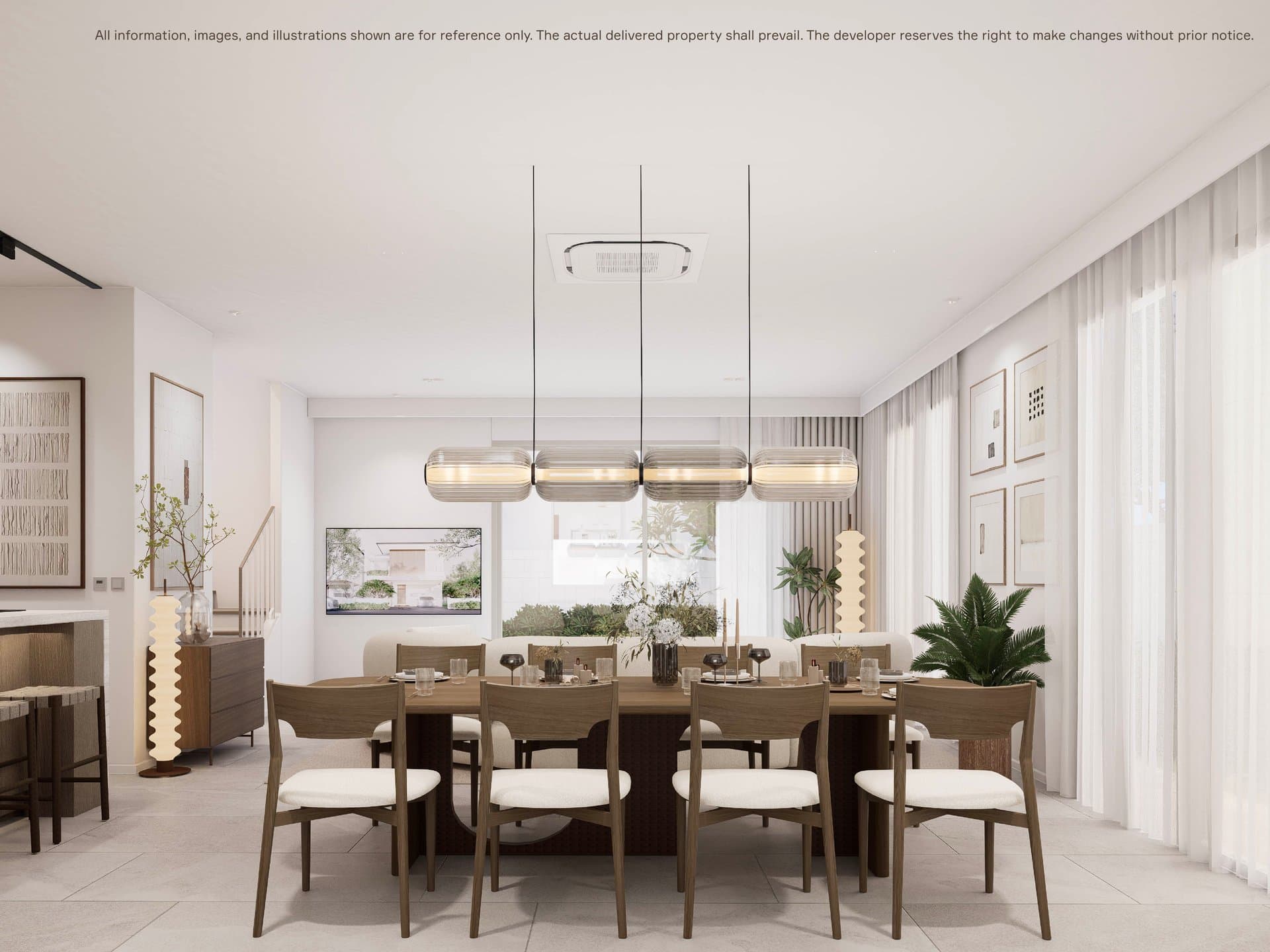 MORI open-plan living with staircase — natural light