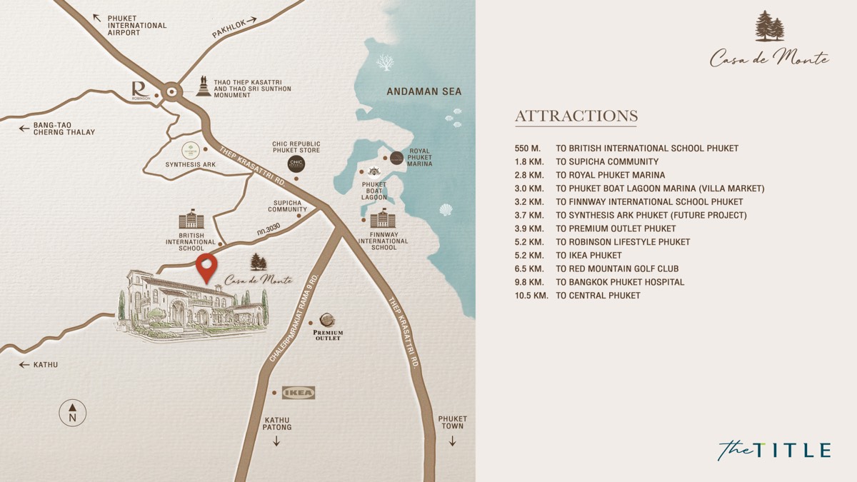 Casa de Monte location map — Koh Kaew, Phuket